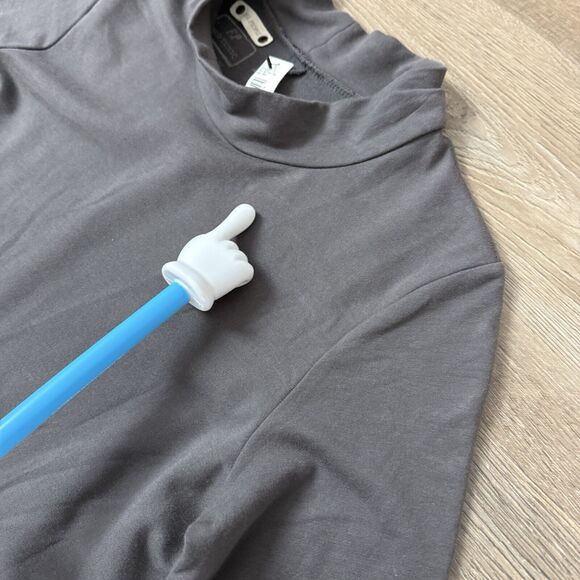 Free People Dress Womens Large Grey FP Mod Tunic Minimal Boho Modest Lagenlook - Picture 3 of 10